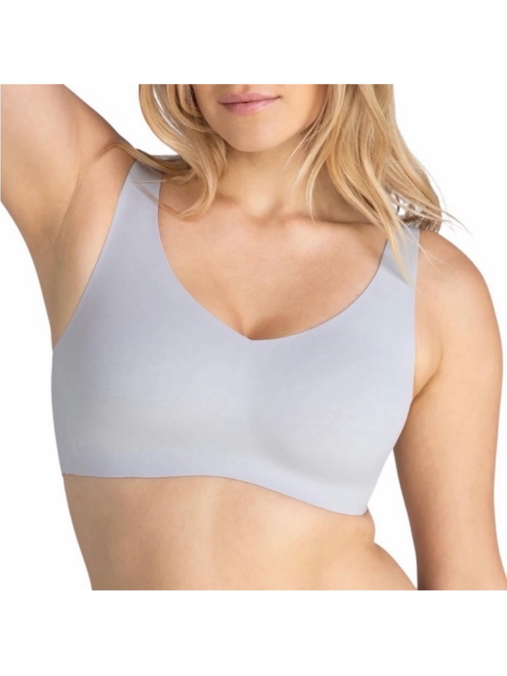 Honeylove V neck seamless Comfort Wireless Bra in Moondust Grey Large